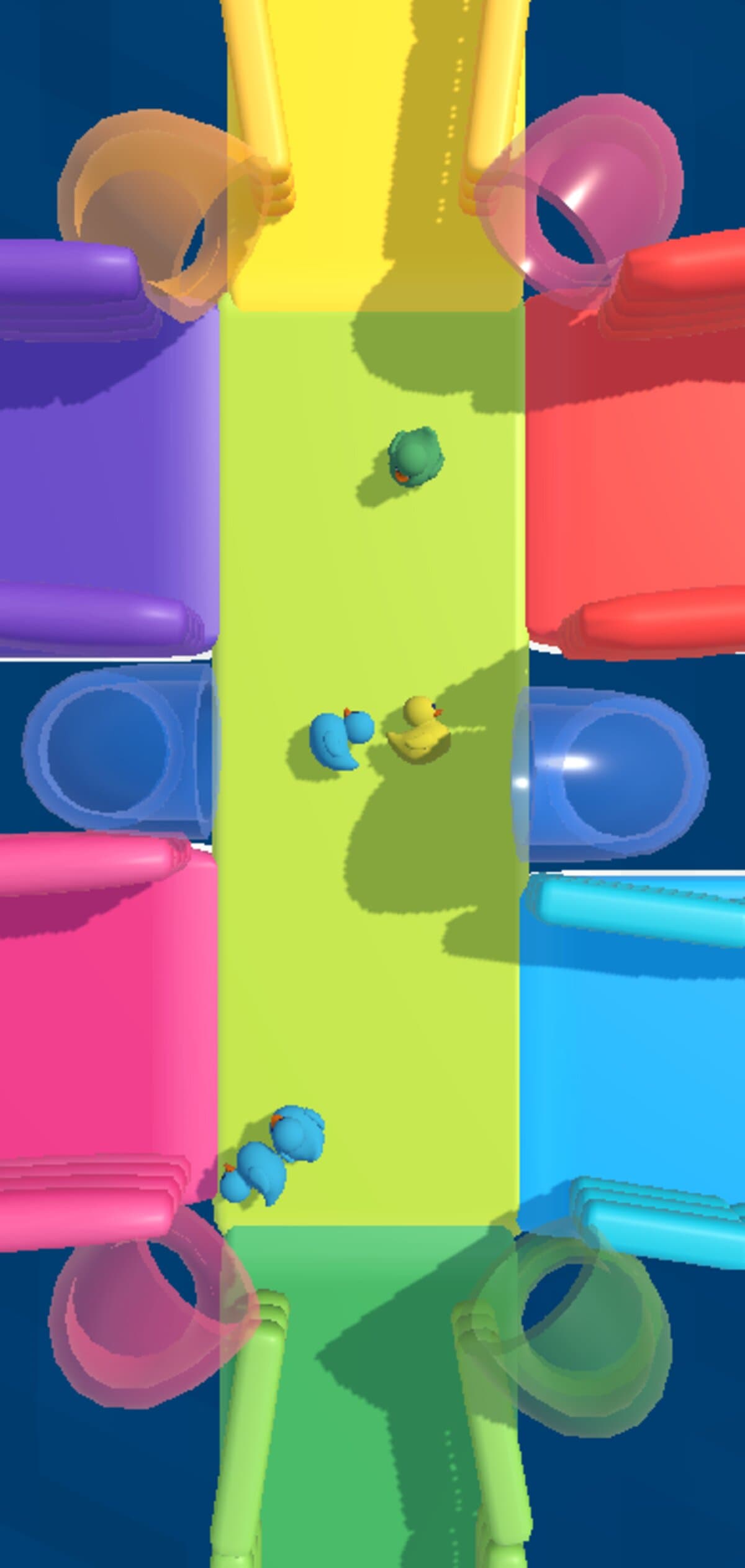 Chuck a Duck — 6-lane vibrant track with colored pipes